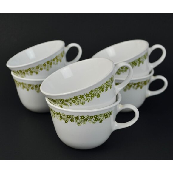 Corelle Crazy Daisy Coffee Mugs Lot of 6 Vintage - Picture 1 of 6